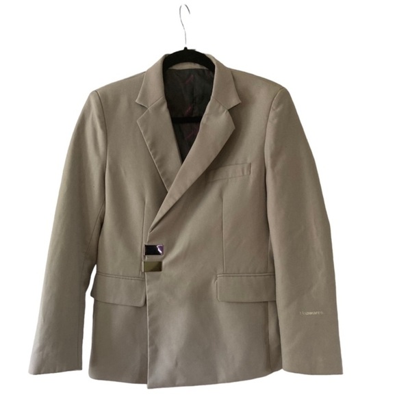 Unawares Men's Sport Coat Adjustable Buckle Destroyed Blazer Jacket Grey - Picture 9 of 16